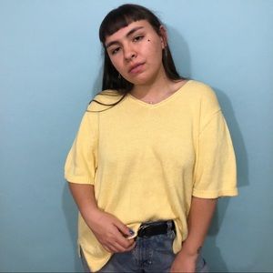Thrifted yellow knit sweater